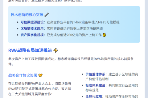 海南华铁：近260亿资产完成链上数字化