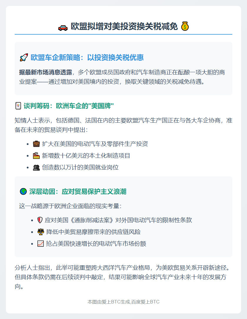 （中文版16字）欧盟拟增对美投资换关税减免