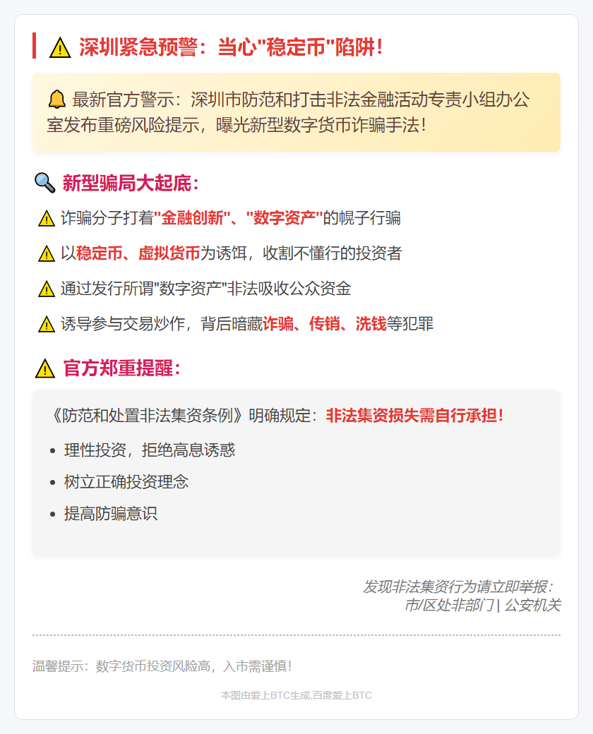 深圳：警惕稳定币非法集资