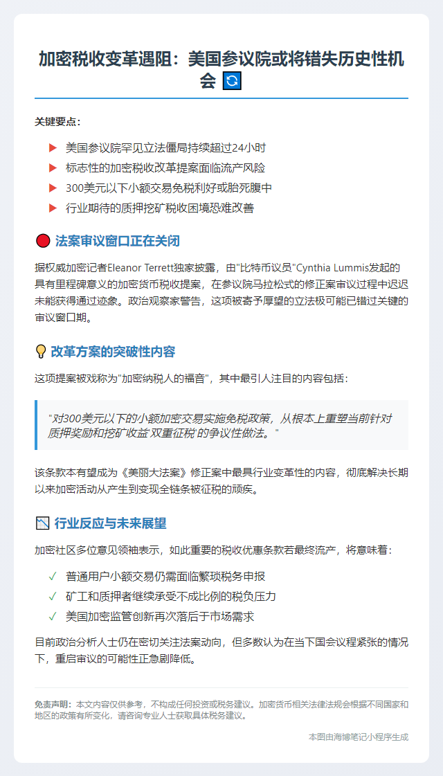 小额加密交易免税无望，或将错失良机