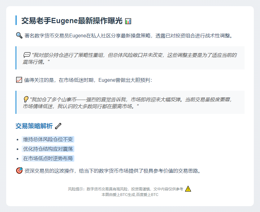 "交易员Eugene调整头寸应对震荡"