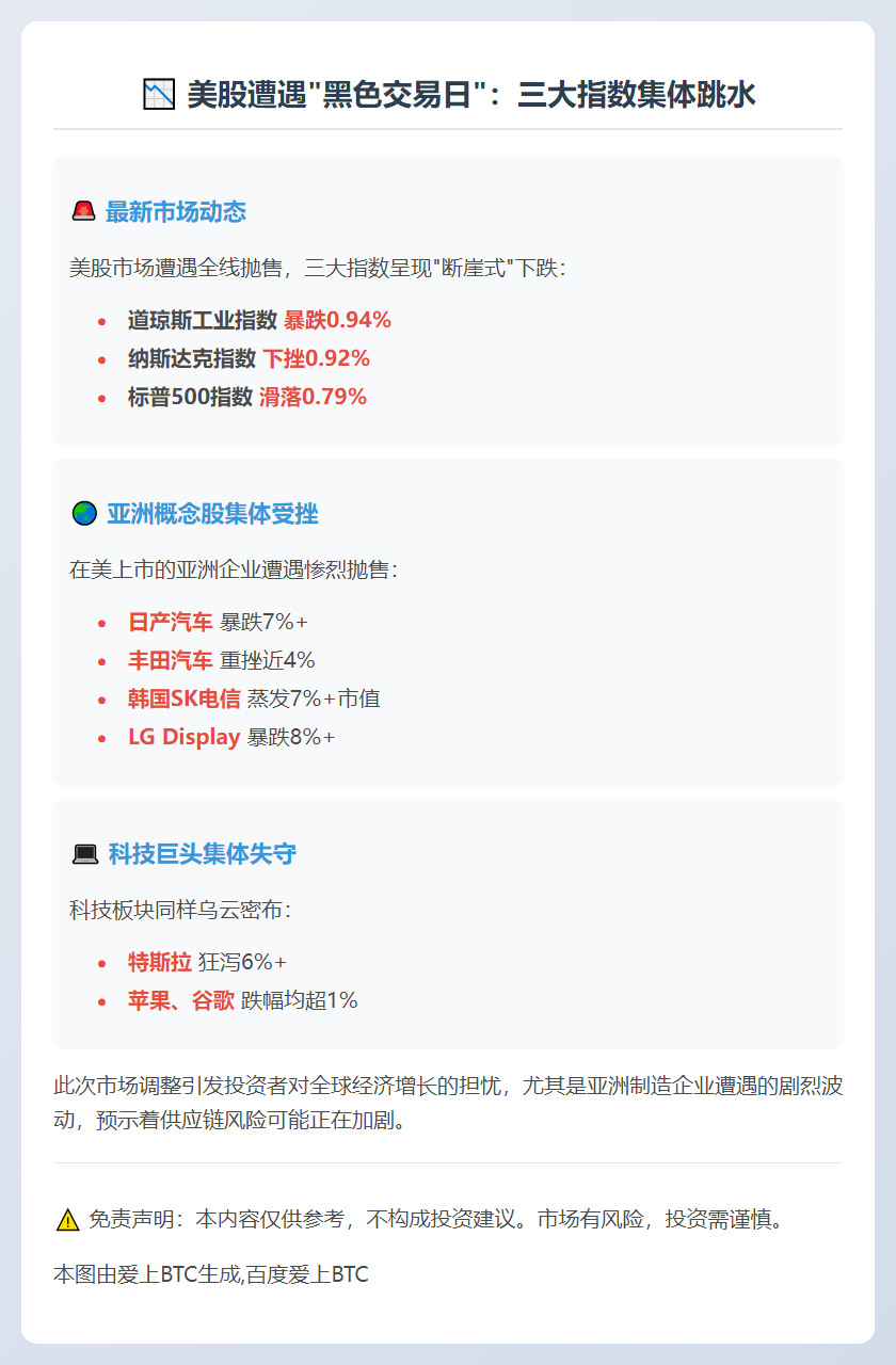 美股三大指数齐跌