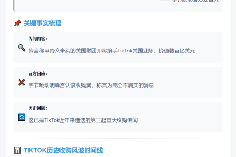 “字节跳动否认TikTok被甲骨文收购”