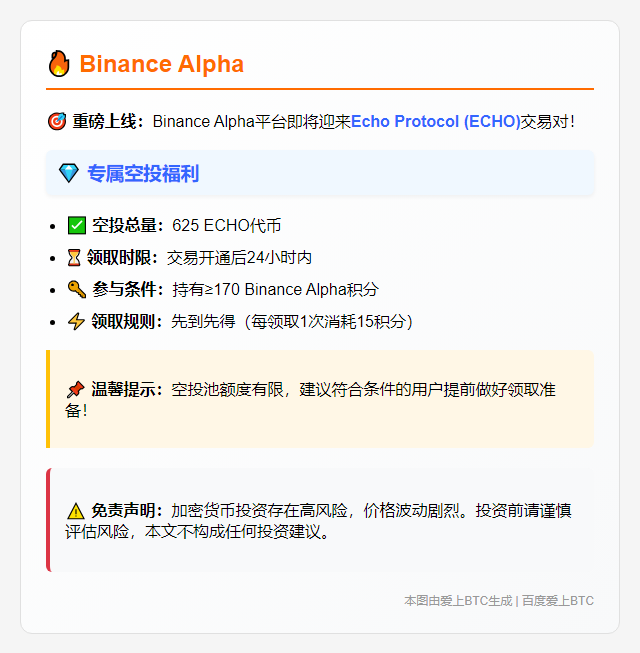Binance Alpha上市ECHO 7月2日18:00
