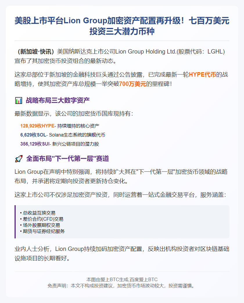 Lion Group持币量增至700万美元