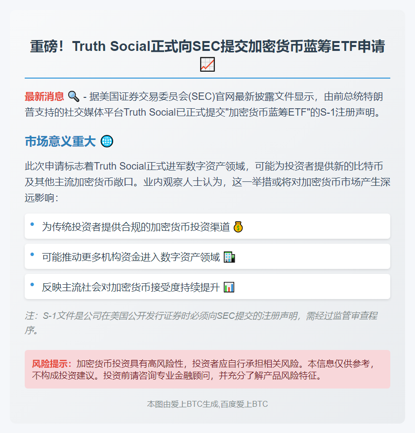 "Truth Social申请加密蓝筹ETF"