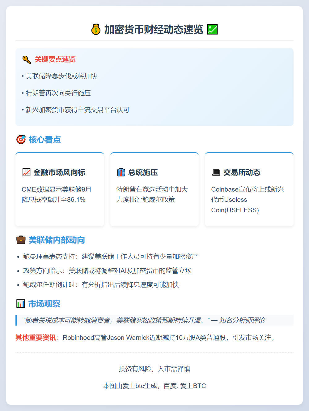 "8月20日23btc晨讯：隔夜动态一览"