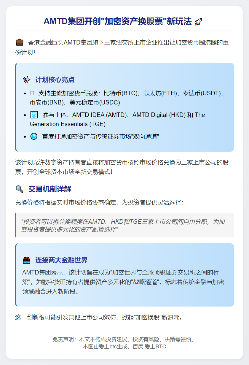 香港金融集团推数字货币换股计划