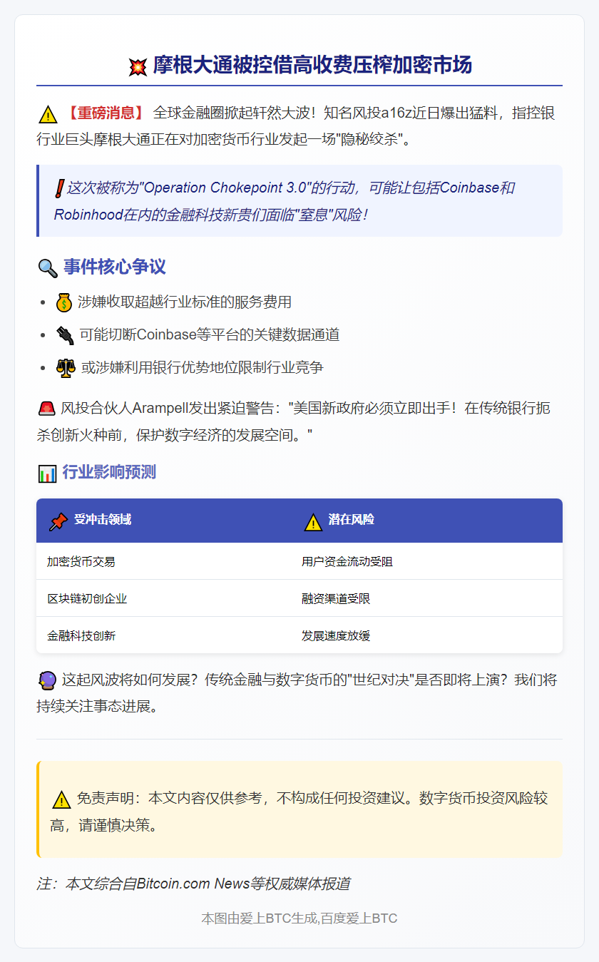 摩根大通被控借高收费压榨加密市场