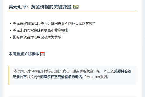 美元走势牵动黄金突破