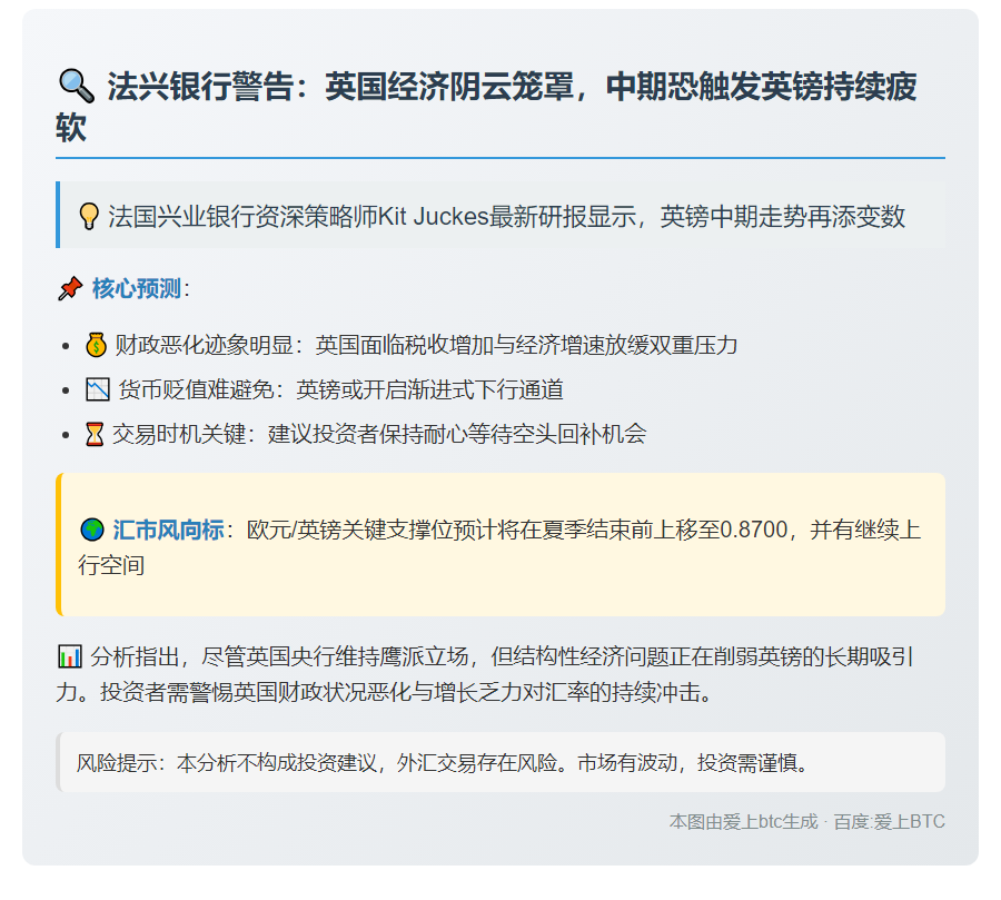 "法兴：英国经济前景堪忧，英镑承压"