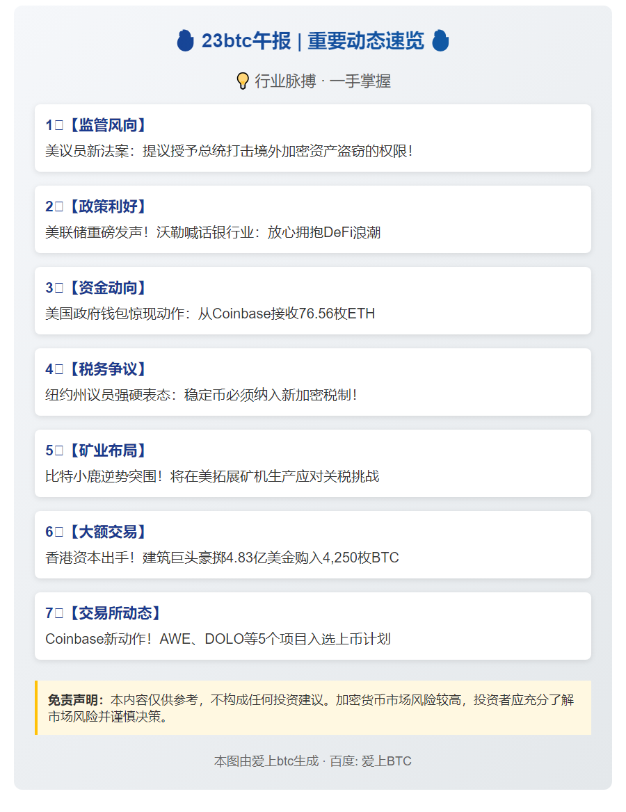 23btc午报 | 8.21重要动态速览