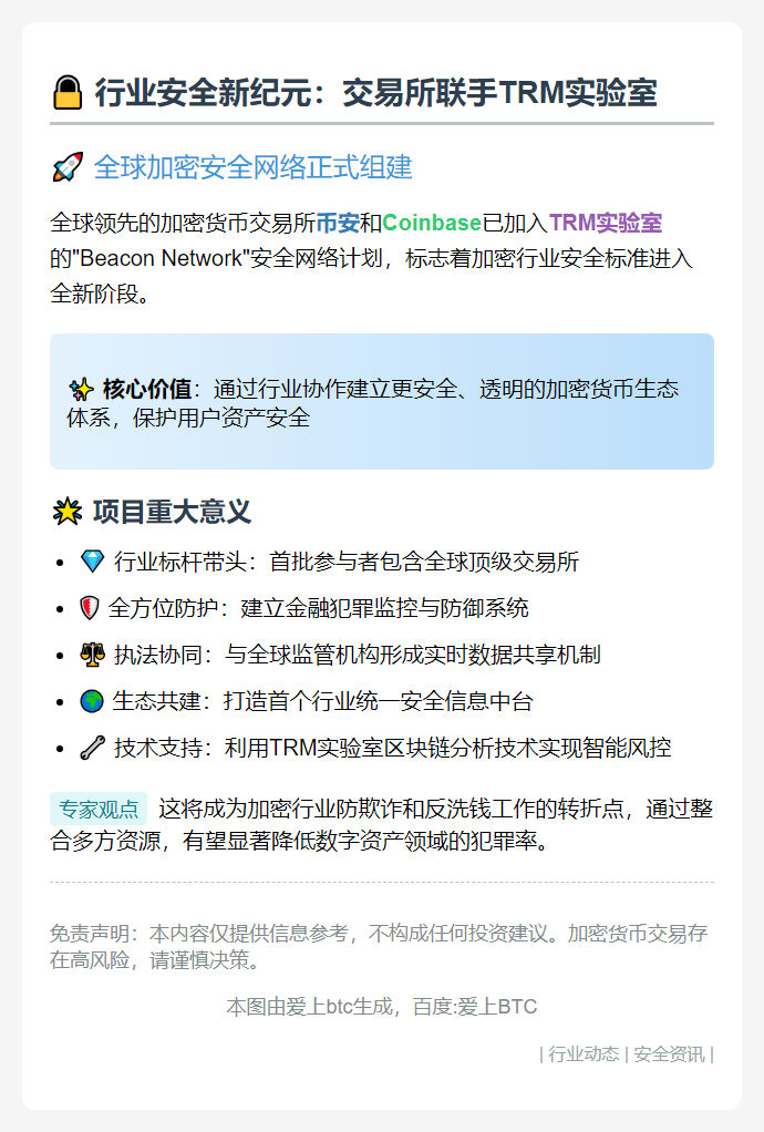 币安Coinbase加入TRM反犯罪网络