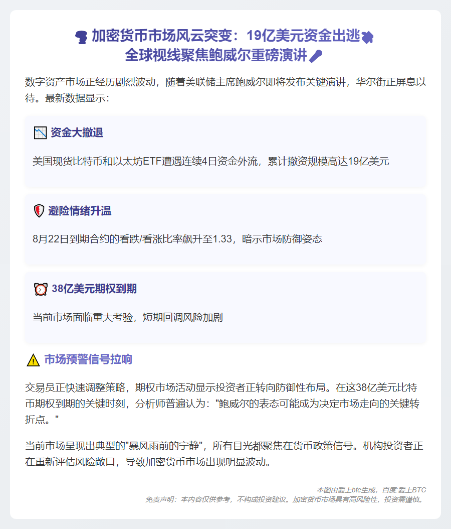 加密市场失血19亿，聚焦鲍威尔讲话