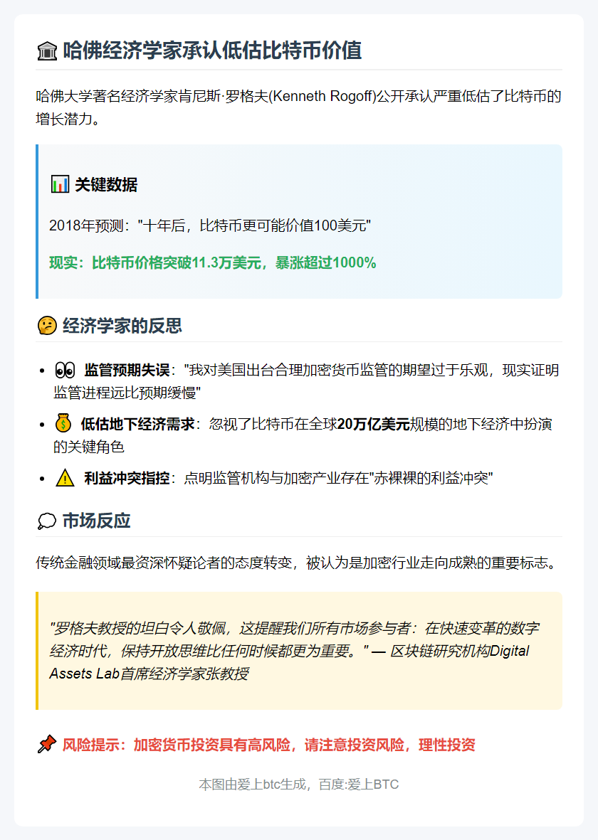 哈佛教授认错低估比特币