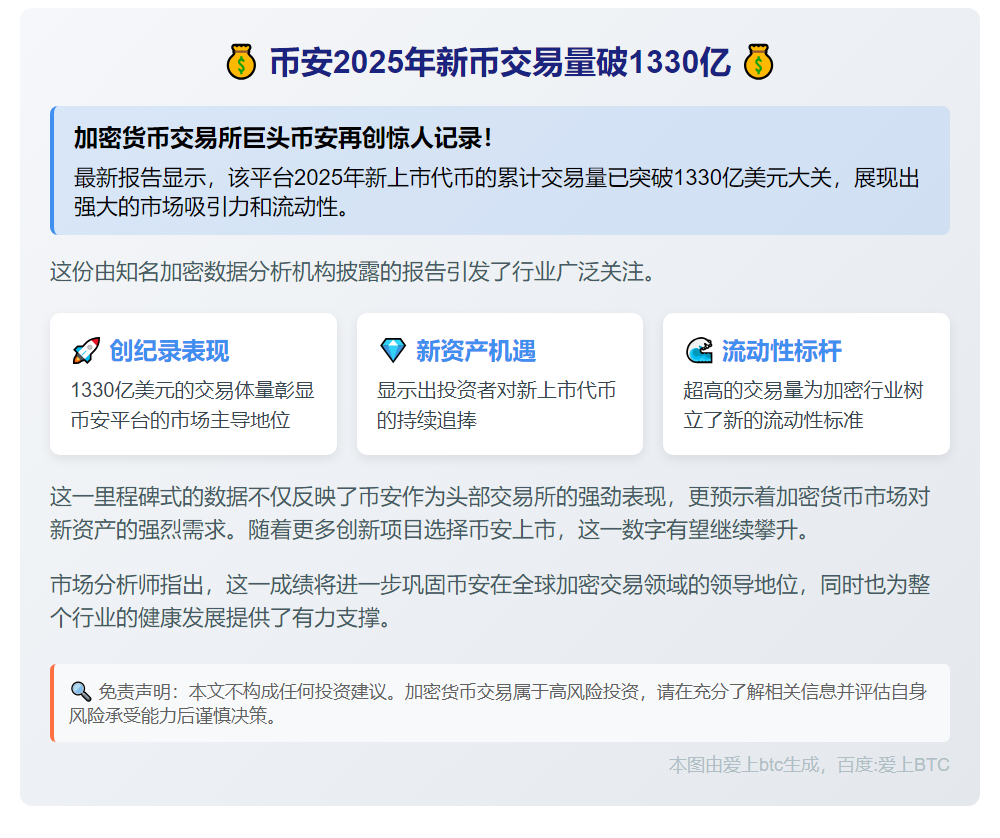 币安2025年新币交易量破1330亿
