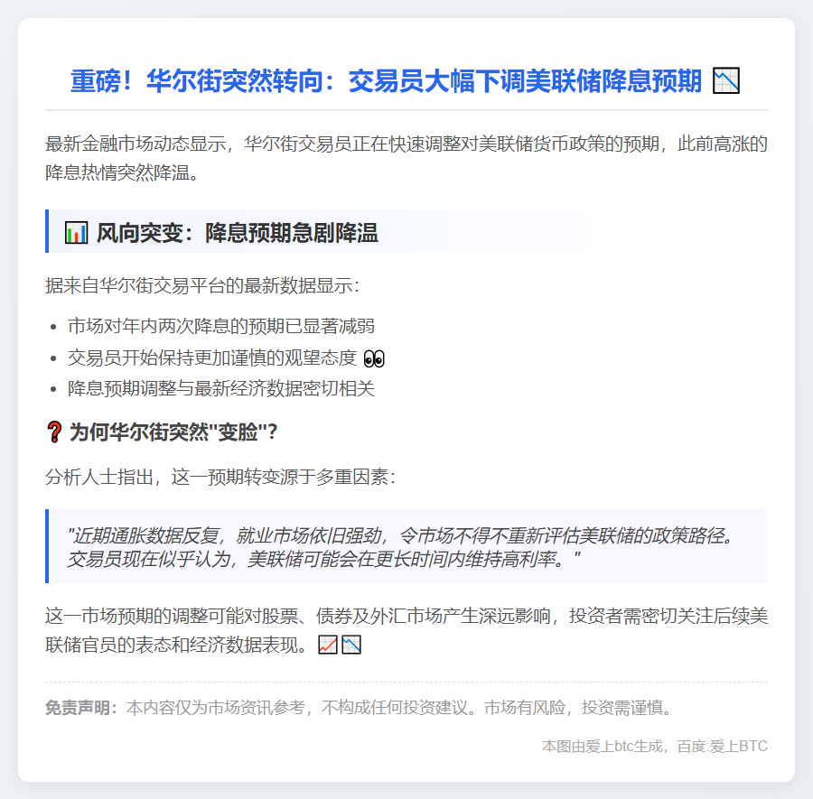 交易员押注美联储今年仅降息两次