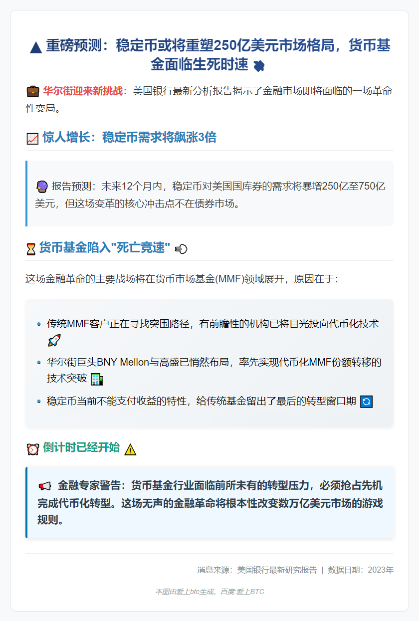 稳定币威胁货币基金市场