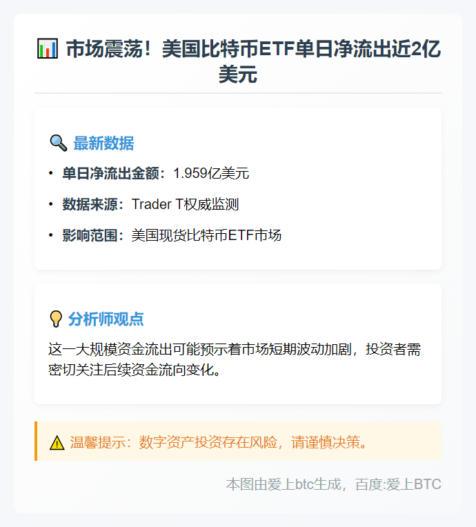 美现货比特币ETF单日净流出1.96亿美元