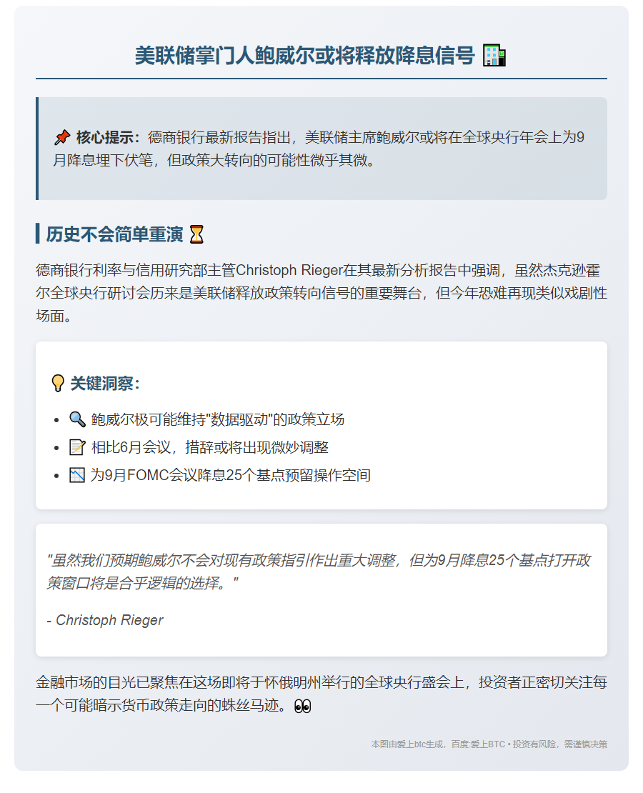 德商银行：鲍威尔或为降息铺路