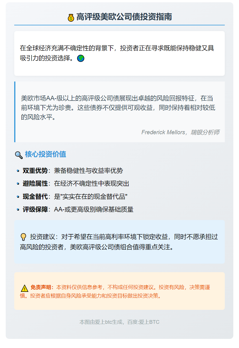 高评级美欧公司债收益率高风险低