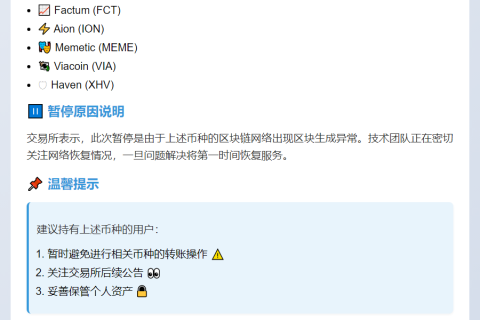 Upbit暂停6种代币提现