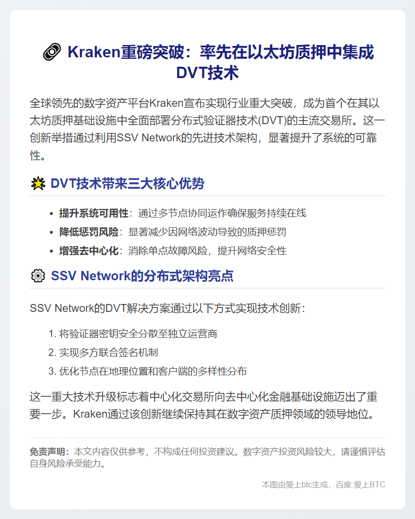 Kraken采用SSV部署分布式以太坊验证器