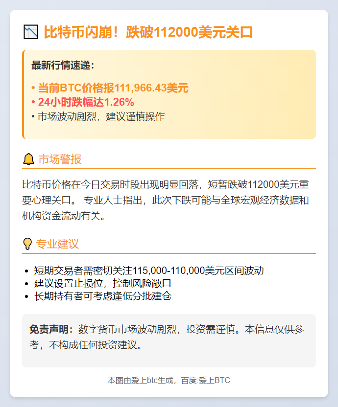 BTC失守112000美元