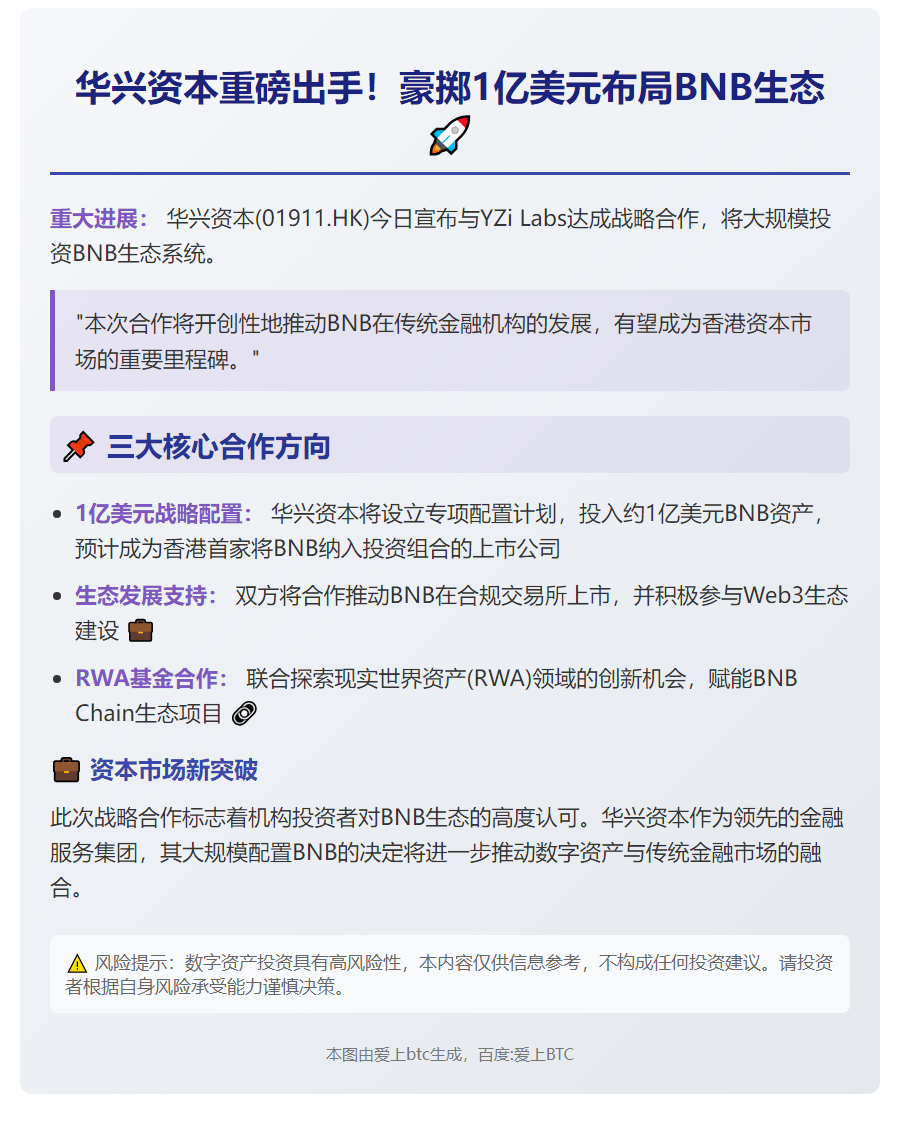 华兴资本拟投1亿美元配置BNB