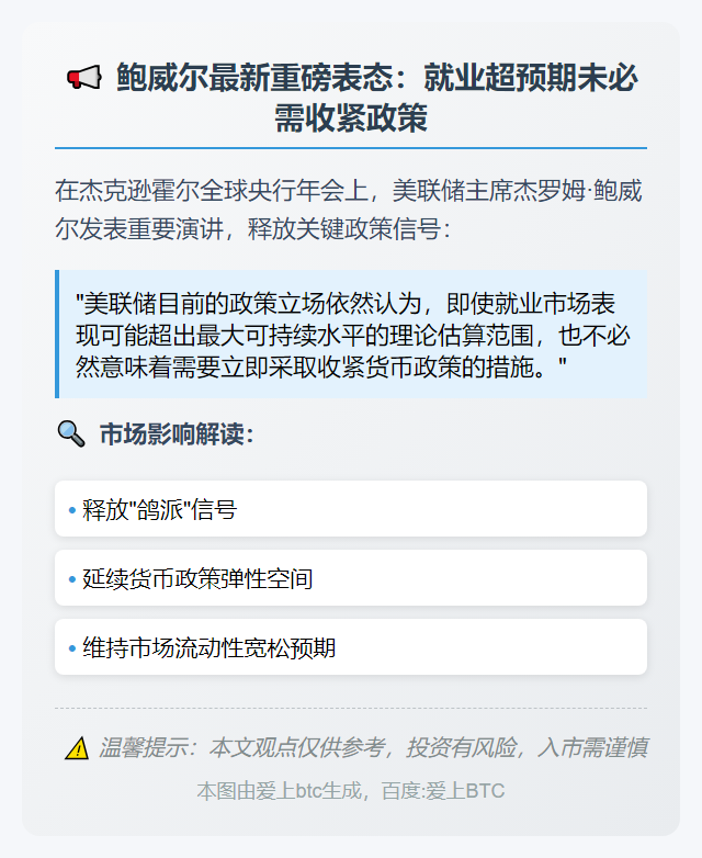 鲍威尔：就业超预期未必需收紧政策