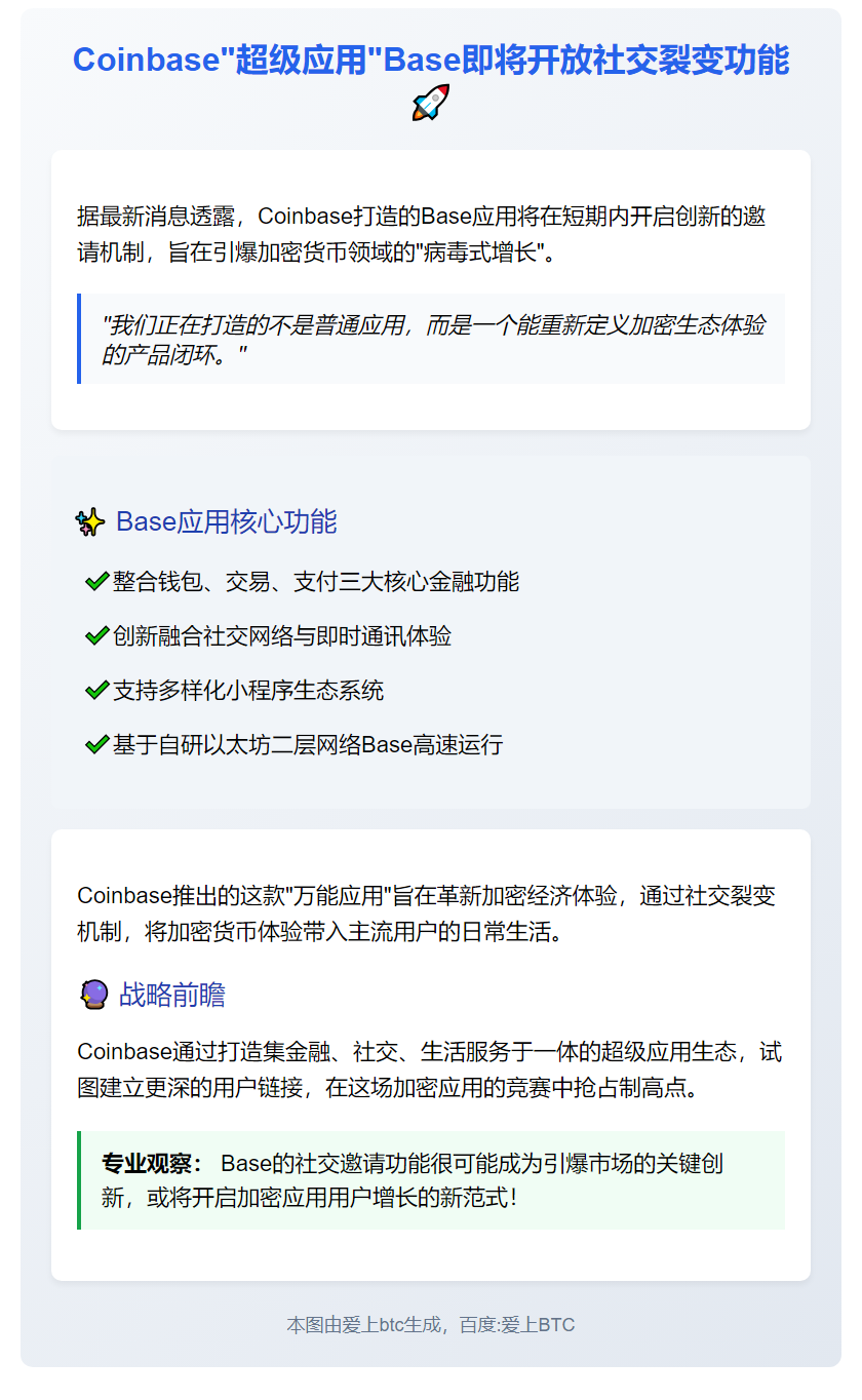 Base App两周后开放邀请功能