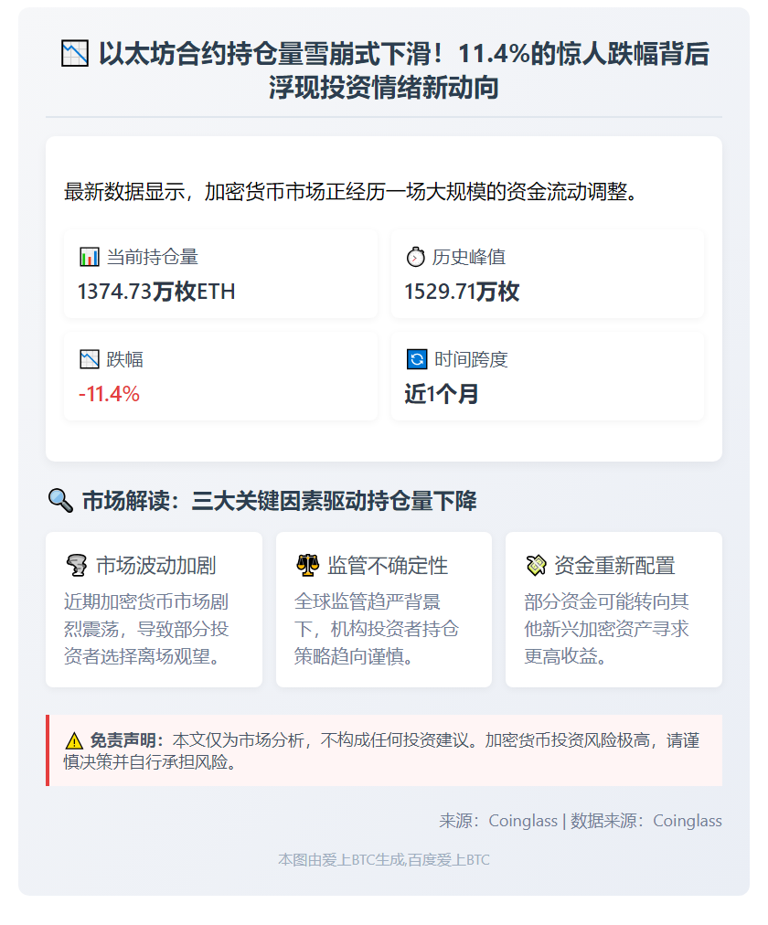 以太坊合约持仓量跌逾11%