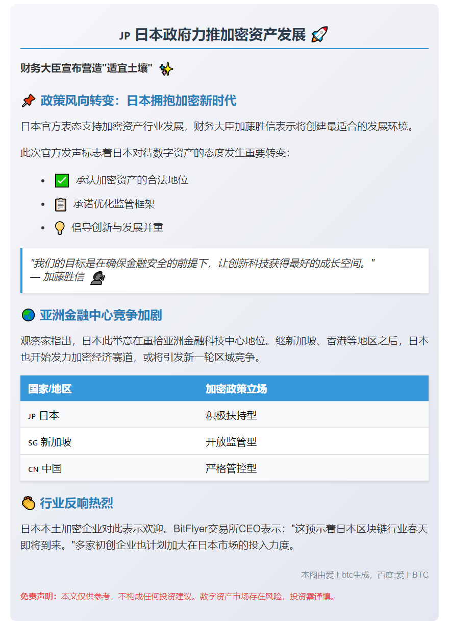 日本财相承诺优化加密资产环境