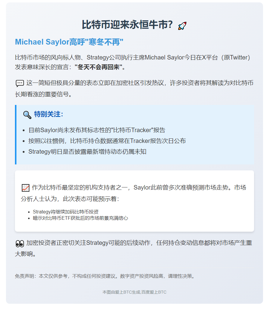 Saylor称币市寒冬已结束
