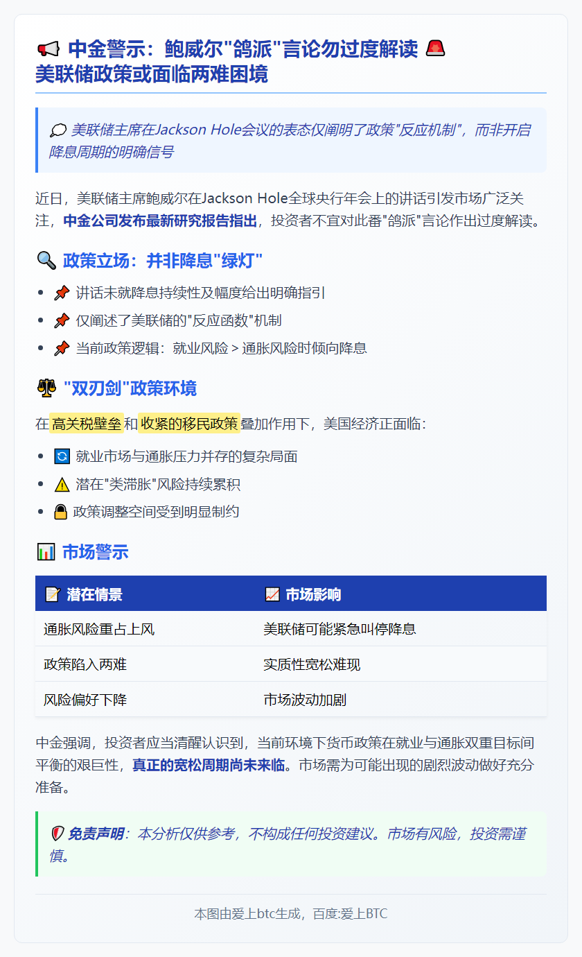 中金：勿过度解读鲍威尔鸽派言论