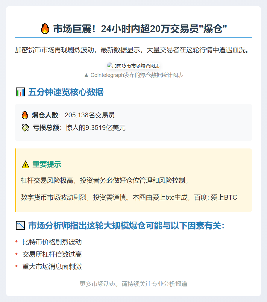 24小时20万加密货币交易员爆仓