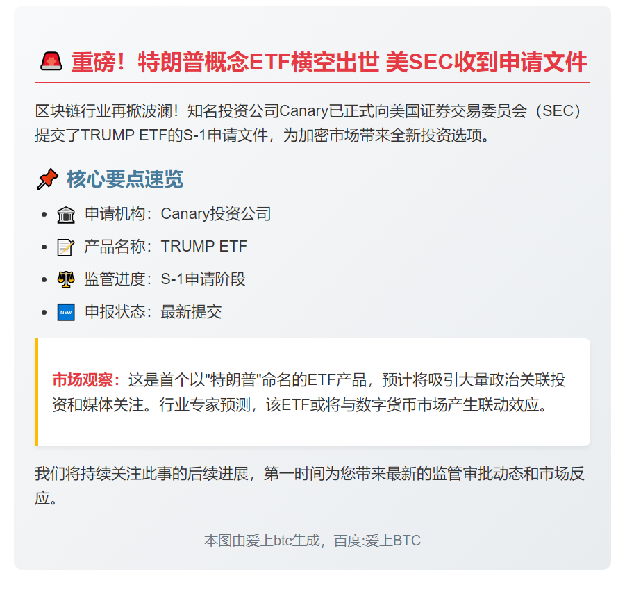 Canary 申请 TRUMP ETF