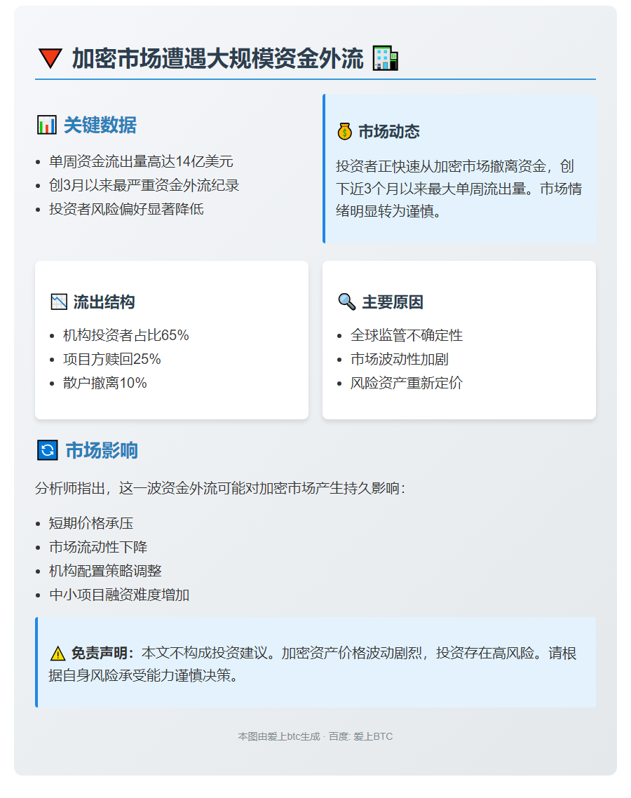加密资产单周流出14亿创3月新高