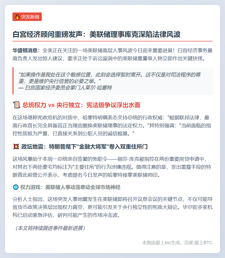 白宫顾问建议库克暂休