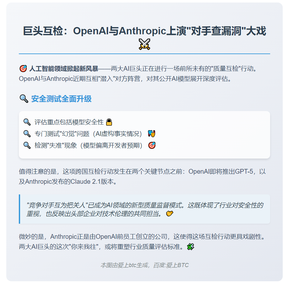 OpenAI与Anthropic互测AI模型安全性
