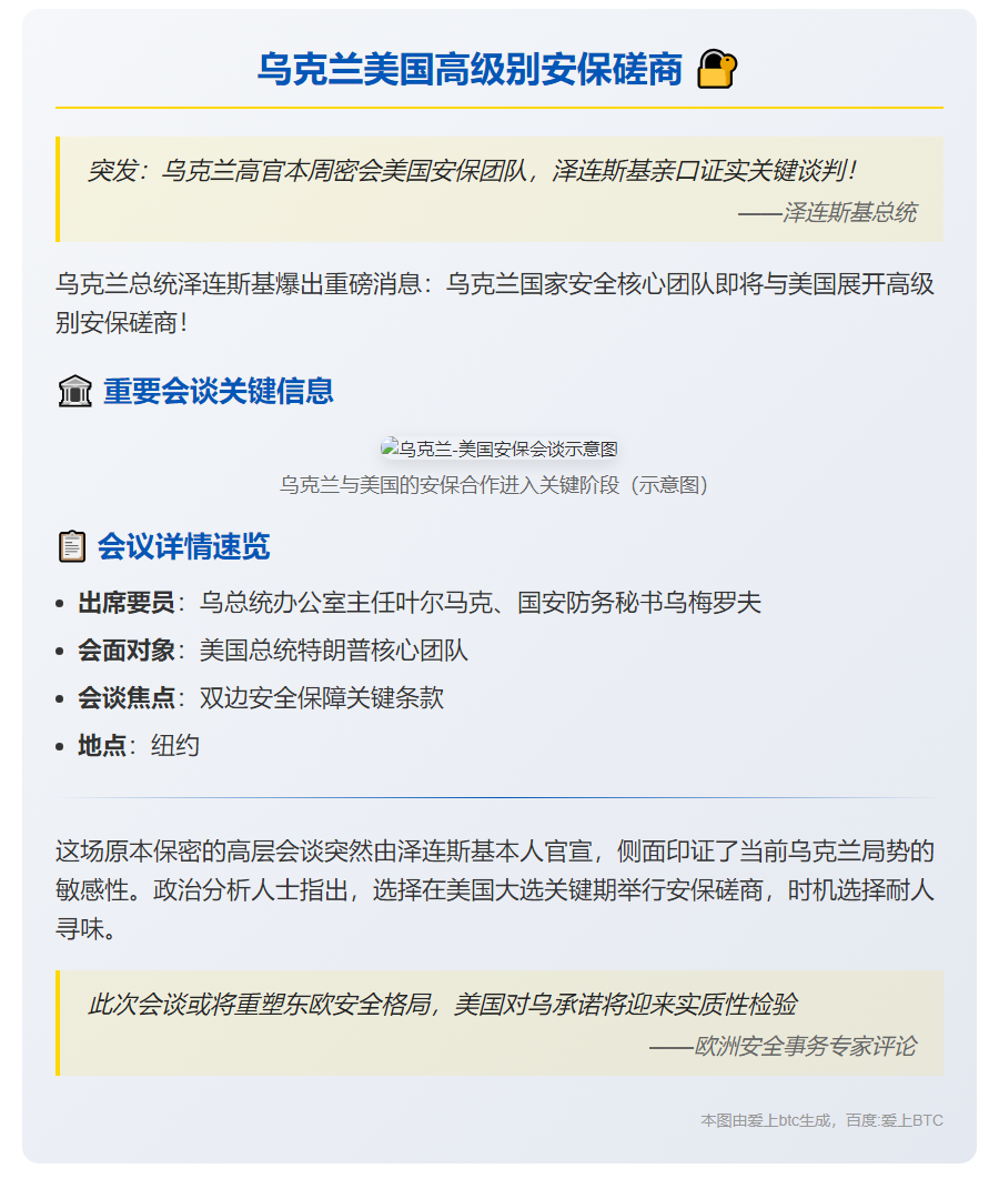 泽连斯基：乌官员将与美讨论安全保障