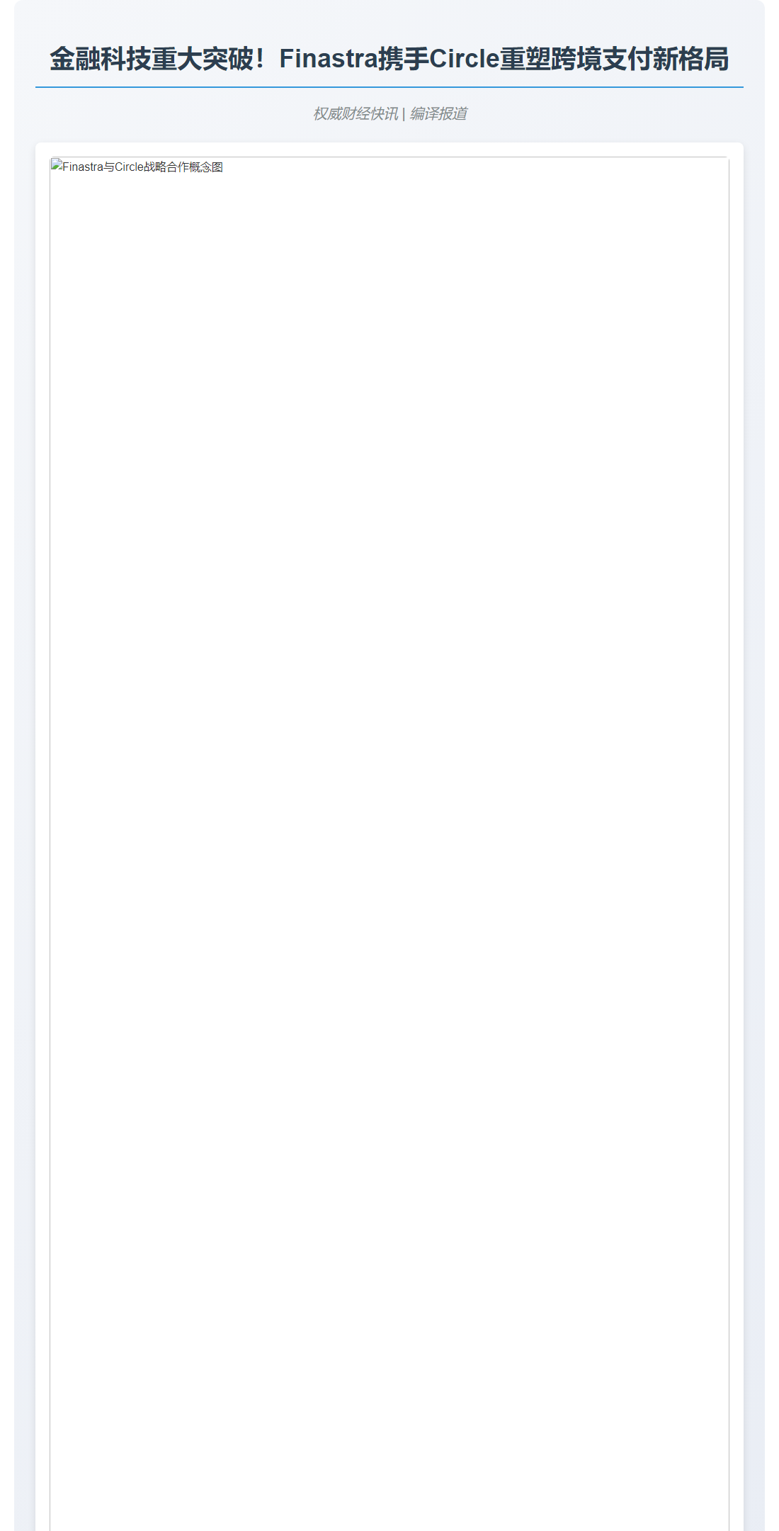 Circle携手Finastra推动银行跨境稳定币支付