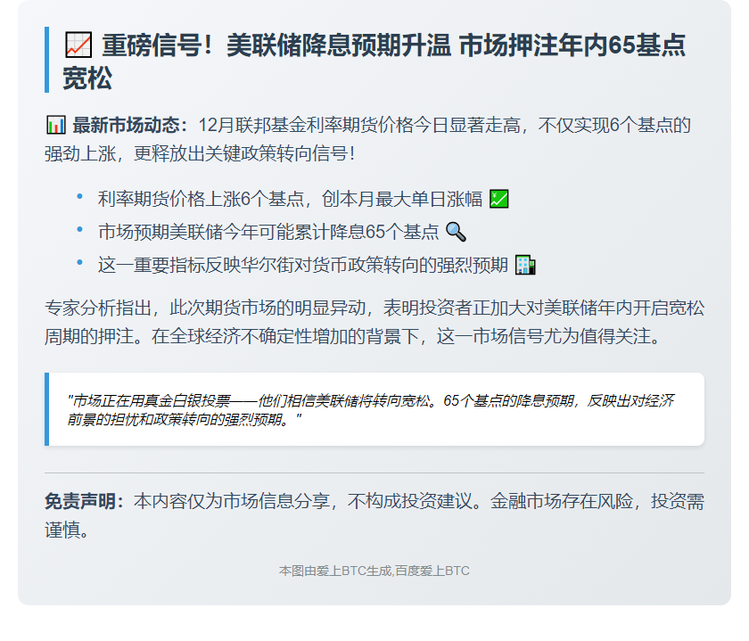12月期货涨6点 暗示美联储降息65基点