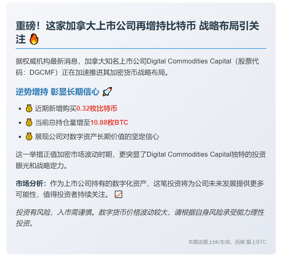 增持0.32枚BTC，现持10.88枚