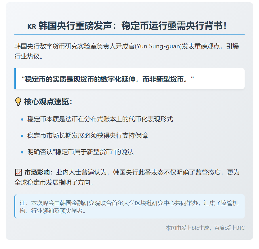 韩央行拟为稳定币提供央行担保