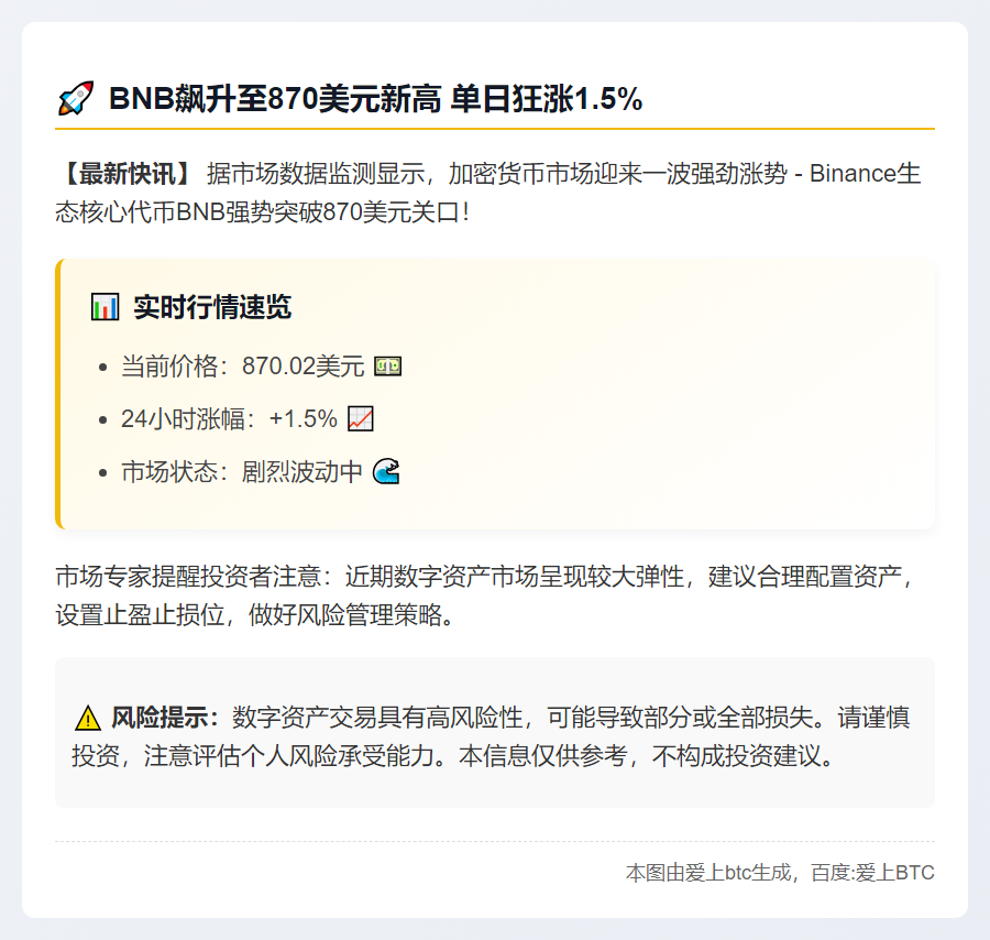 BNB破870美元