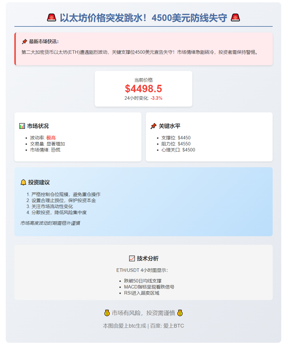 ETH跌穿4500
