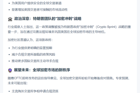 美CFTC将明确外国交易平台注册规则