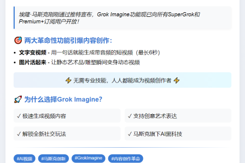 Grok Imagine面向高级用户开放