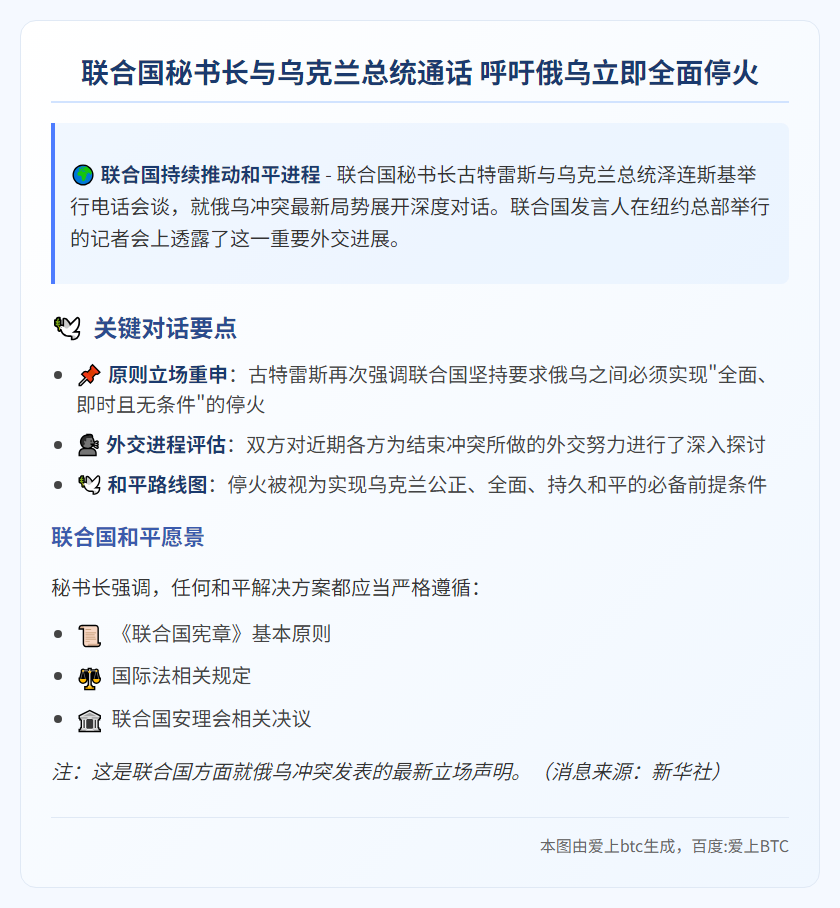 古特雷斯重申联合国支持俄乌停火